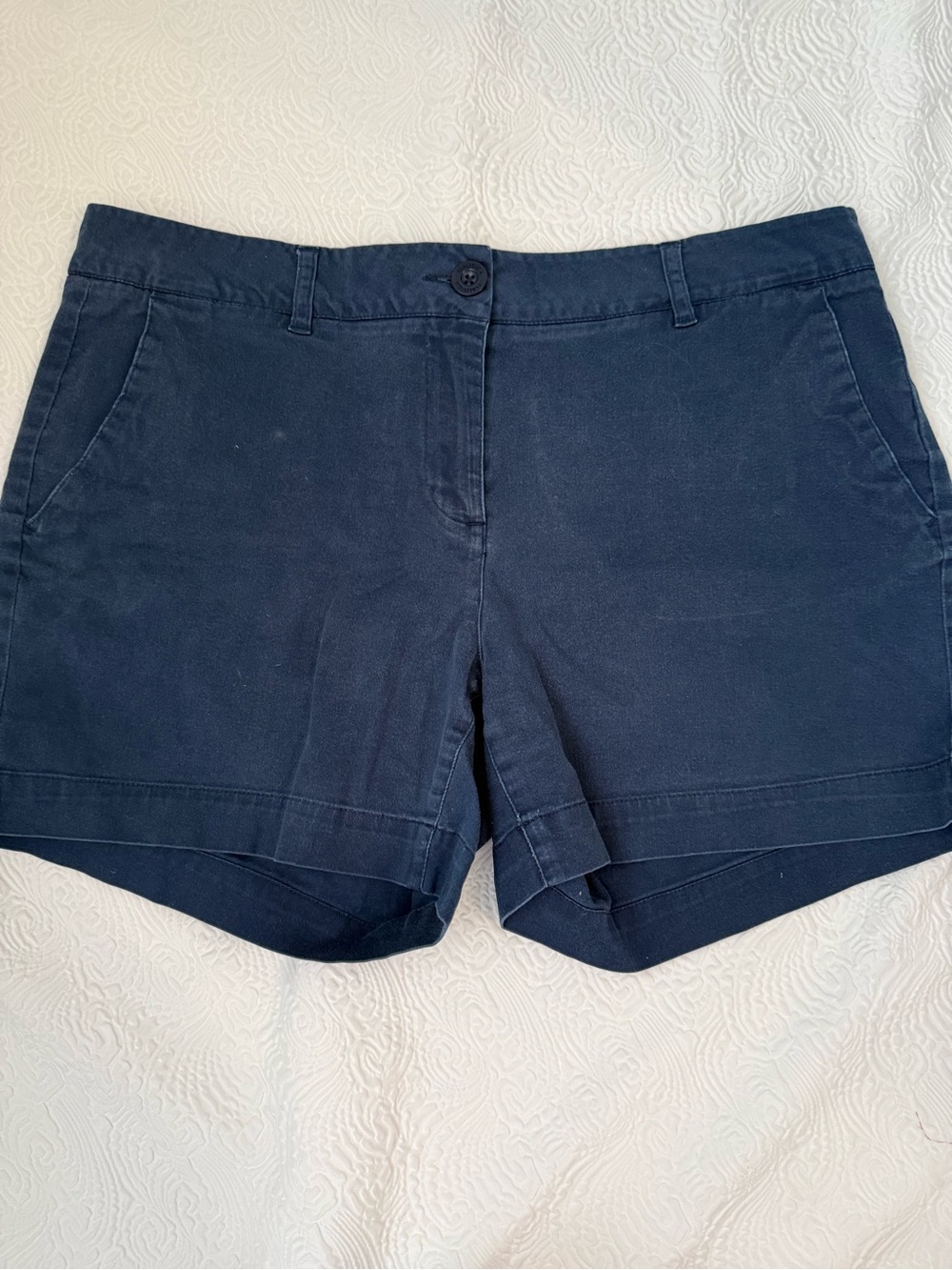 Nautica Women's Navy Mid-Rise Cotton Shorts